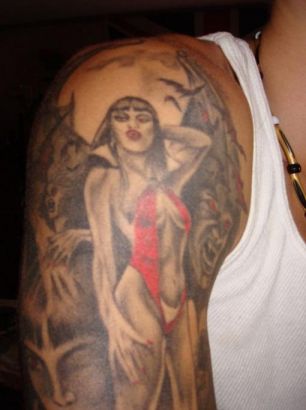 Vampire Girl Pic Tattoos On Arm