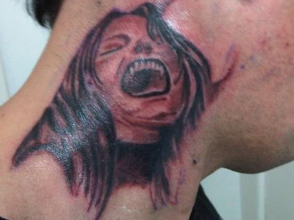 Vamp  Bitch Inked On Neck