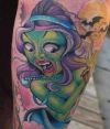 green girl vampire tattoo