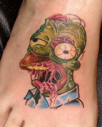 Ankle Zombie Tattoo Design