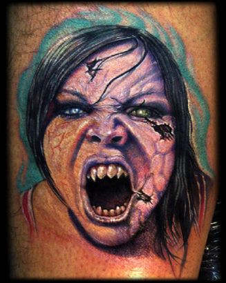 Zombie Face Pic Tattoos