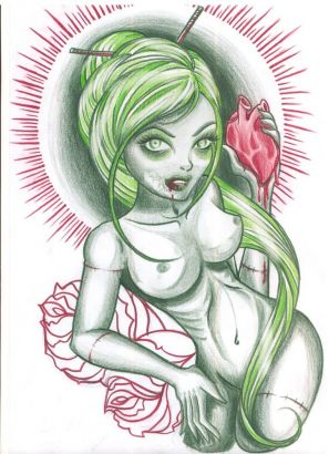 Sexy Zombie Tattoo Design 