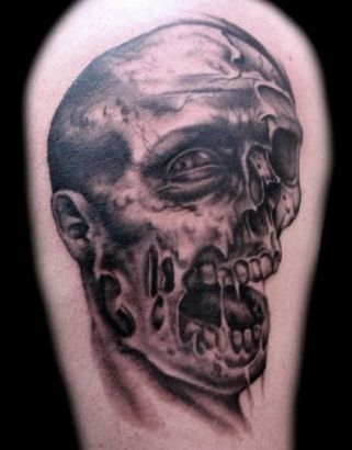 Zombie Face Tattoo Design