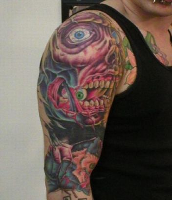 Zombie Picture Tattoo On Arm