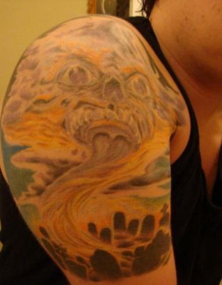 Zombie Tattoo Image On Shoulder