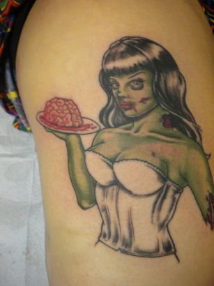 Zombie Tattoo Picture On Rib