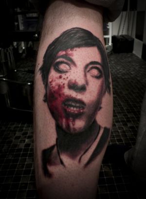 Zombie Tattoo On Right Leg