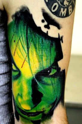 Zombie Tattoo Image On Shoulder