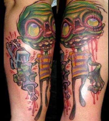 Zombie Tat Design On Arm