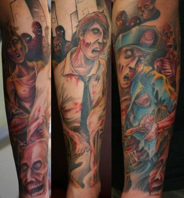 Zombie Tattoo Design On Leg