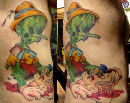 Zombie Tattoo Art On Rib