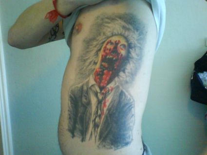 Zombie Tattoo Art On Rib