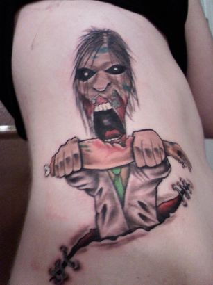 Zombie Tattoo Pics On Girl Rib