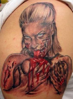 Zombie Tattoo Image On Bicep