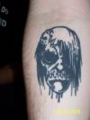 zombie Face Tattoo Art on Leg