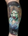 Zombie Picture Tattoo Om Leg
