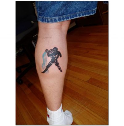 Aquarius Tattoo On Leg