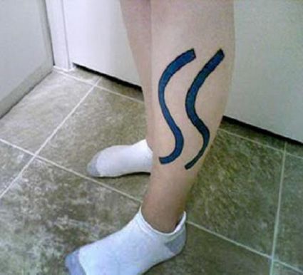 Aquarius Leg Tattoo