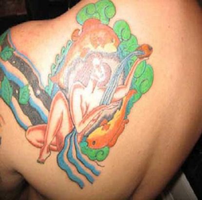 Aquarius Tattoo On Left Shoulder Balde