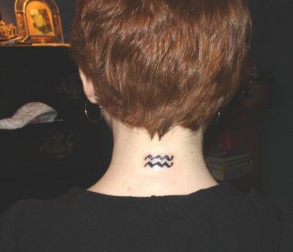 Aquarius Pics Of Tattoo On Neck