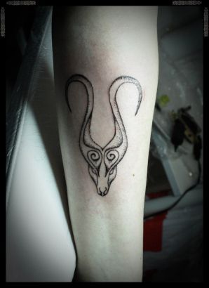 Aries Pics Tattoo On Arm