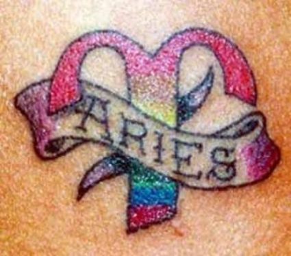 Colorful Zodiac Aries Tattoo