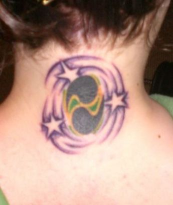 Cancer Symbol Tats On Neck