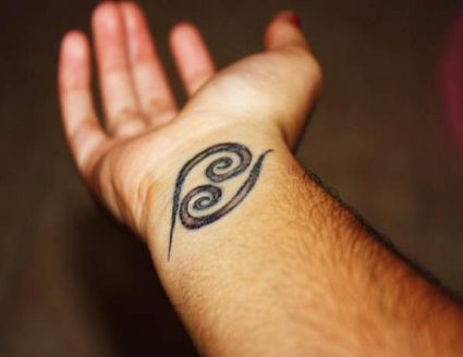 Cancer Zodiac Wrist Tattoo