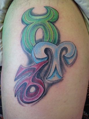 Capricorn,taurus And Aries Sign Tattoo 