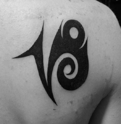 Capricorn Tribal Tattoo On Back