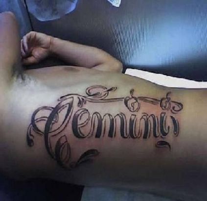 Gemini Tattoos On Rib