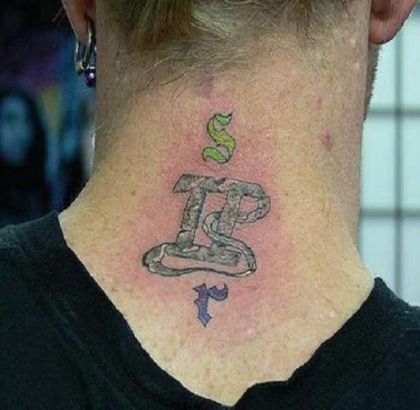 Zodiac Gemini Tattoo On Neck