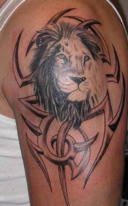 Leo Tribal Tattoo On Arm