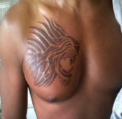 Leo Zodiac Tattoo Tribal On Chest