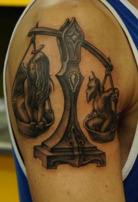 Angel Devil Libra Tattoo
