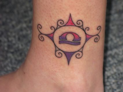Libra Sign Tattoo On Ankle