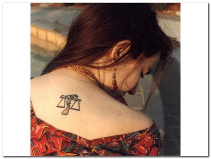 Libra Zodiac Tats On Girl's Back