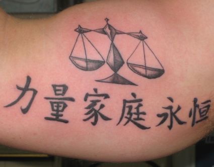 Libra Zodiac Tats With Kanji Tats