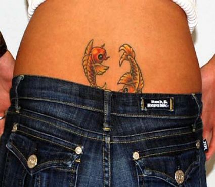 Pisces Pic Tattoo On Lower Back