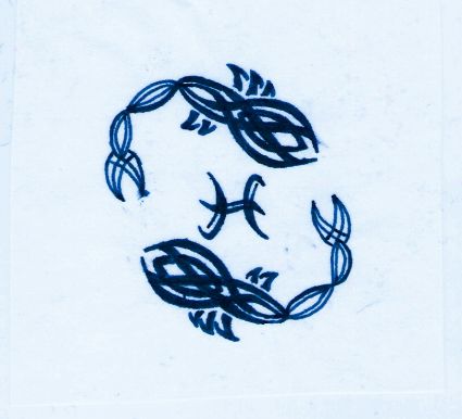 Pisces Free Tats With Blue Color