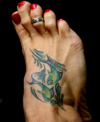 Pisces Tattoo Picture On Feet