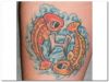 pisces tattoo image on leg