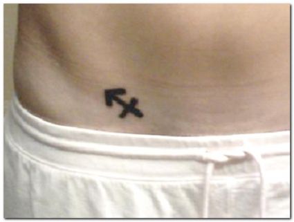 Sagittarius Pic Tattoos On Lower Stomach