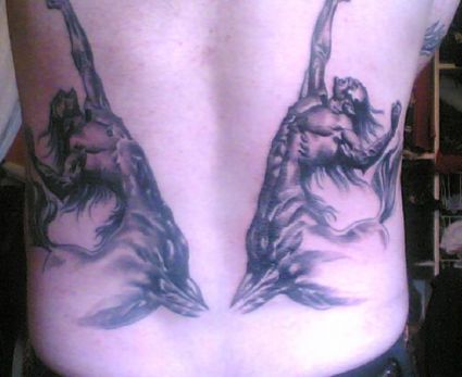 Sagittarius Tattoo Pic On Back