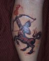 sagittarius tattoo on calf