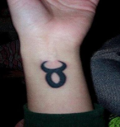 Taurus Sign Tattoo On Wrist