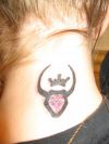 taurus symbol tat on neck