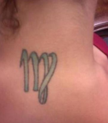 Virgo Symbol Tats  On Neck