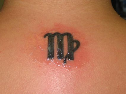 Virgo Pic Tattoo On Back