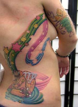 Virgo Tattoo On Upper Hip